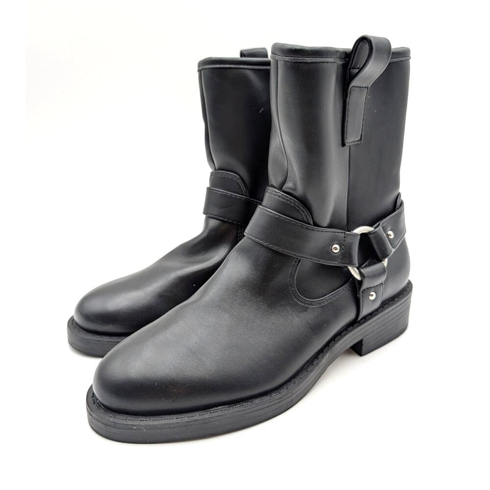 DV by Dolce Vita Pondo Harness Strap Boots Women's Black Size US6 EU36.5